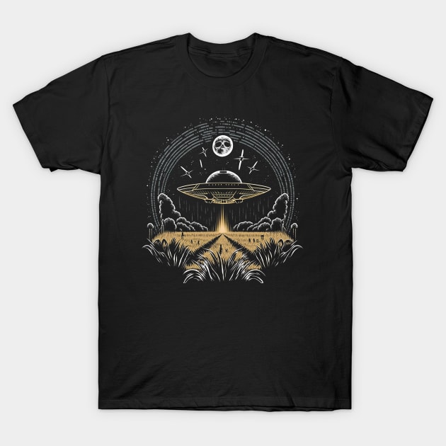 UFO and Moon T-Shirt by JonHerrera